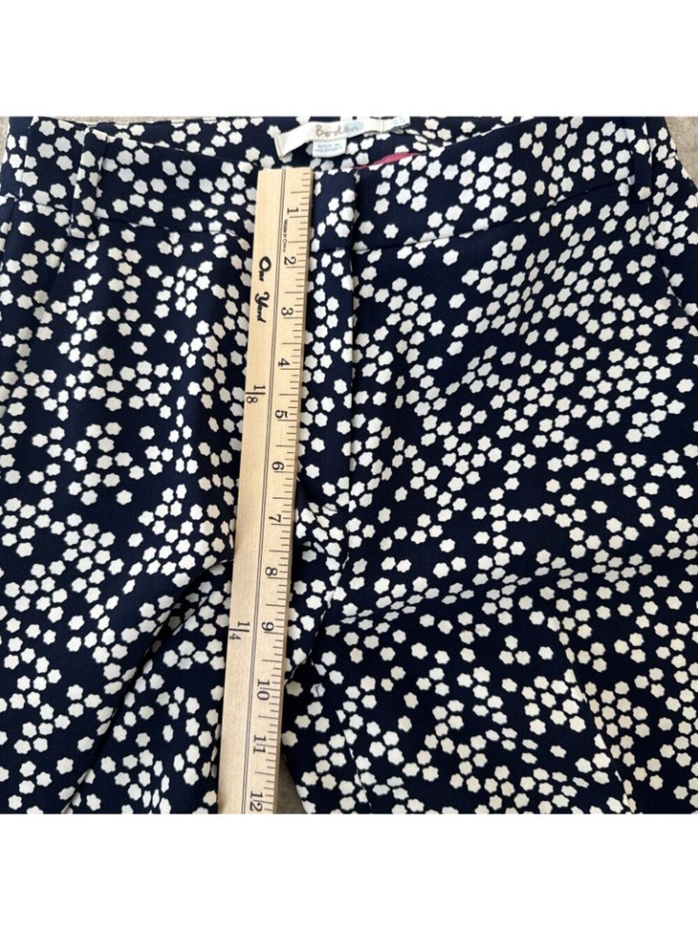 Boden Nancy Culottes Womens 2P Navy Floral High Waist Cropped‎ - Picture 9 of 13